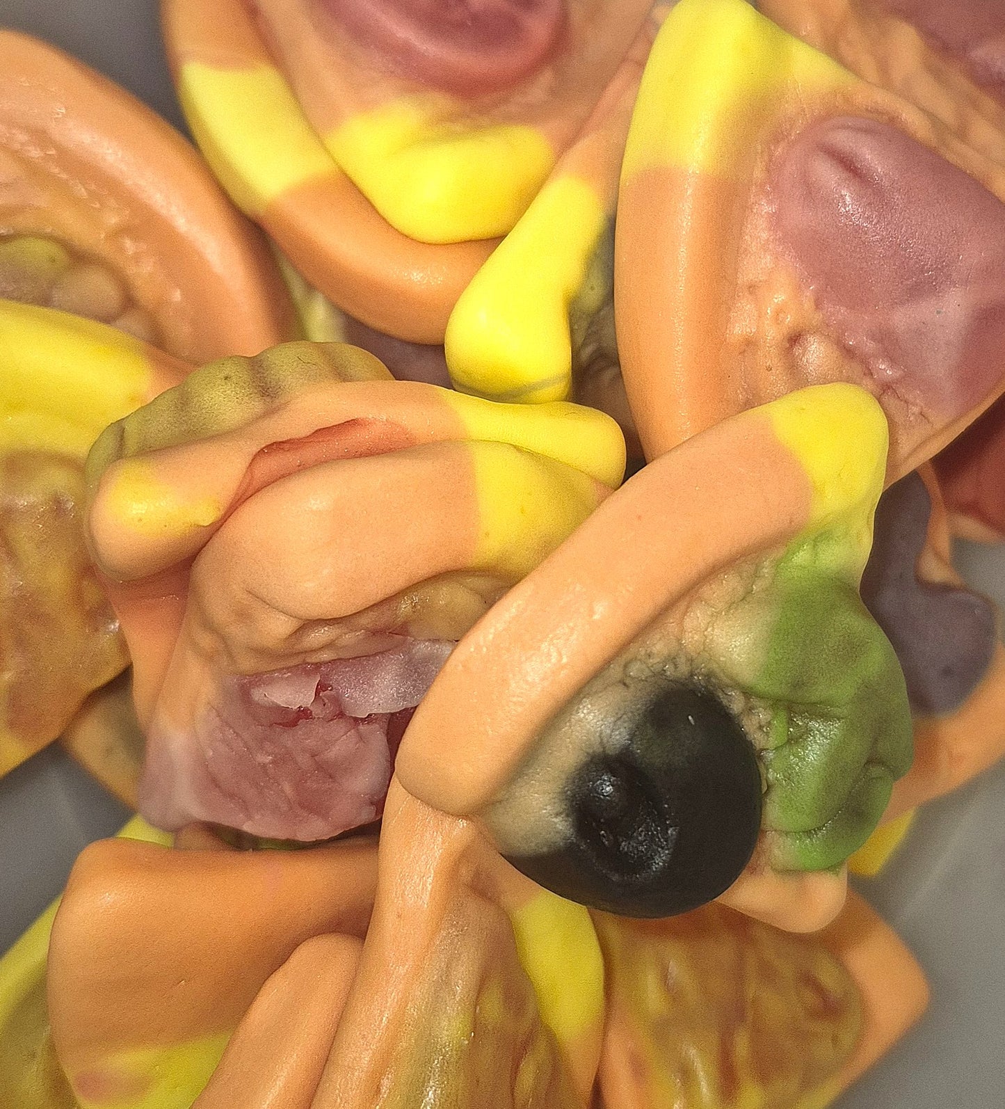 Jelly filled pizza slices