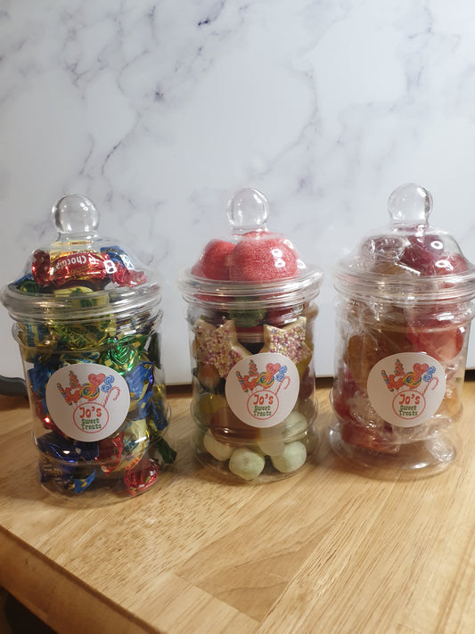 Small victorian jars of classic sweets or toffees